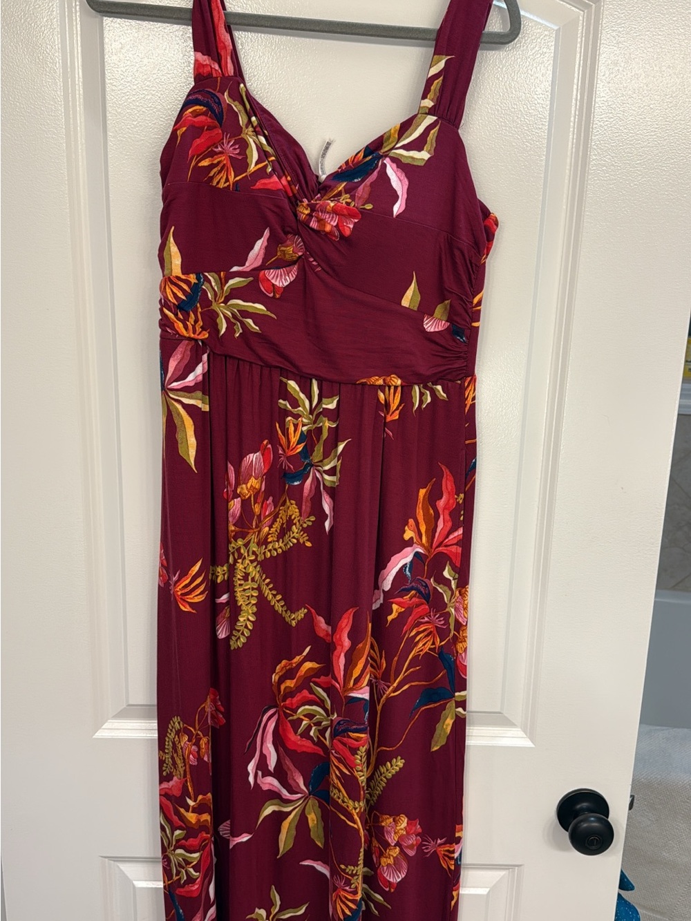 Soma Burgundy Floral Maxi Dress